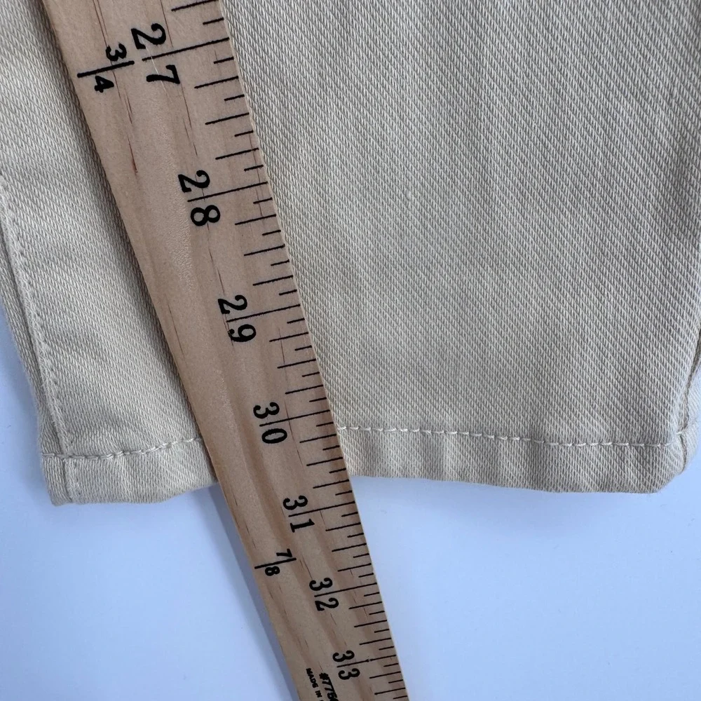 J.McLaughlin Pants Womens 6 Beige Stretch‎ Cotton Straight Leg Preppy Minimalist